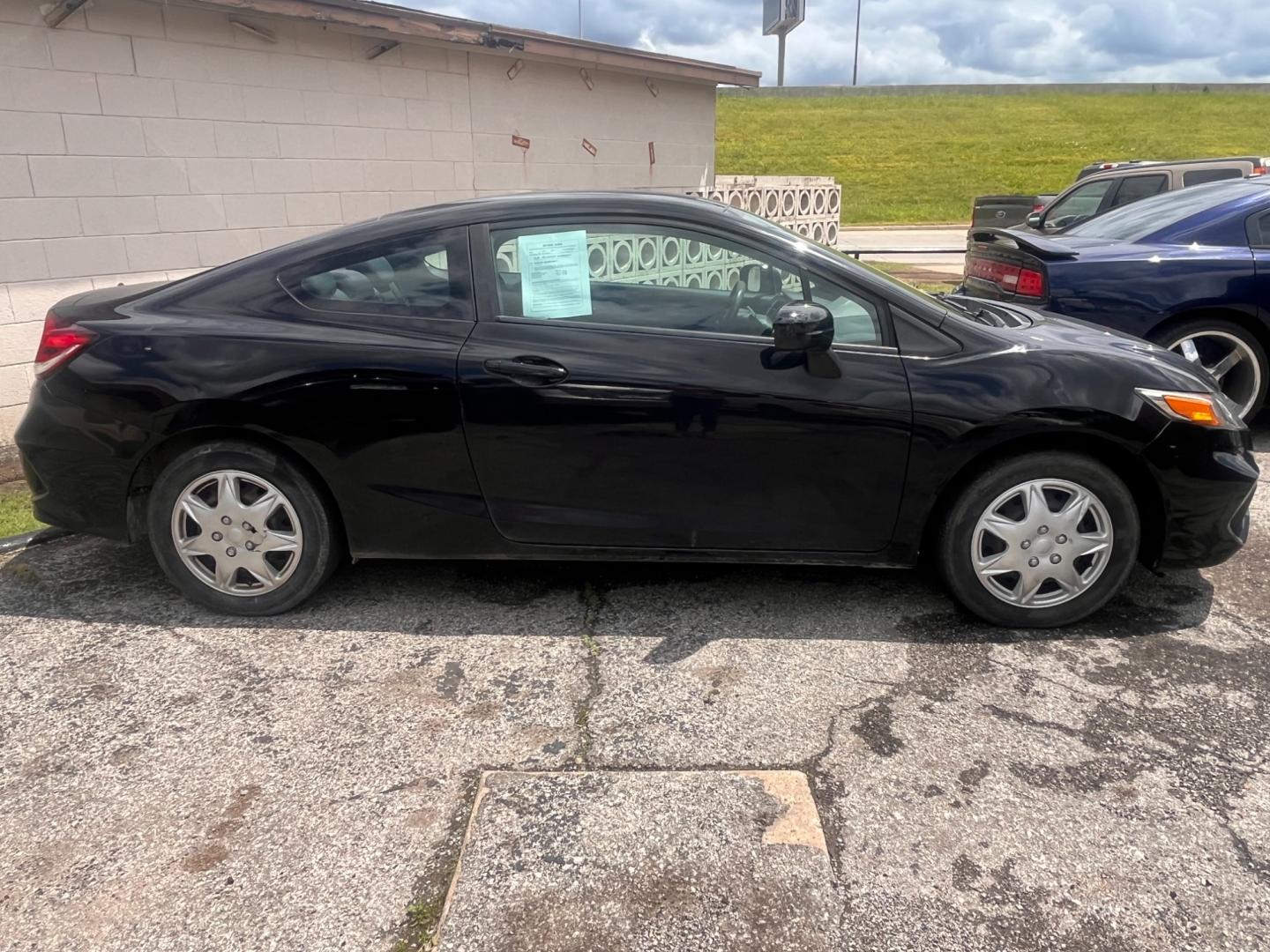 2014 BLACK Honda Civic LX Coupe CVT (2HGFG3B5XEH) with an 2.3L L4 SOHC 16V engine, Continuously Variable Transmission transmission, located at 8101 E. Skelly Dr., Tulsa, OK, 74129, (918) 592-3593, 36.121891, -95.888802 - Photo#2